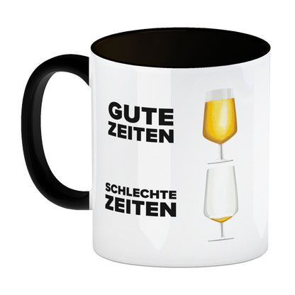 Gute Zeiten - Schlechte Zeiten Bier Kaffeebecher Schwarz