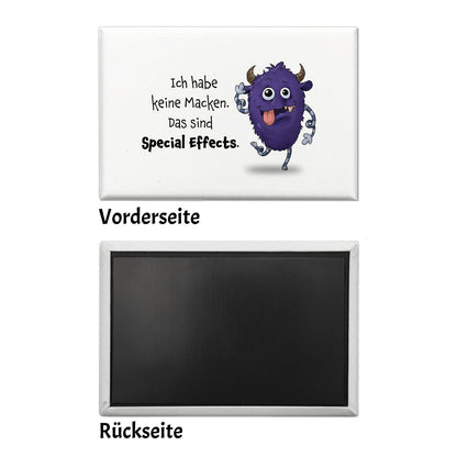 Freches Monster in lila Souvenir Souvenir Magnet mit lustigem Spruch