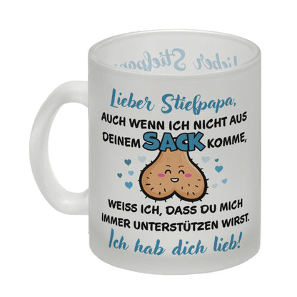 Stiefpapa, ich hab dich lieb Glas Tasse mit Spruch