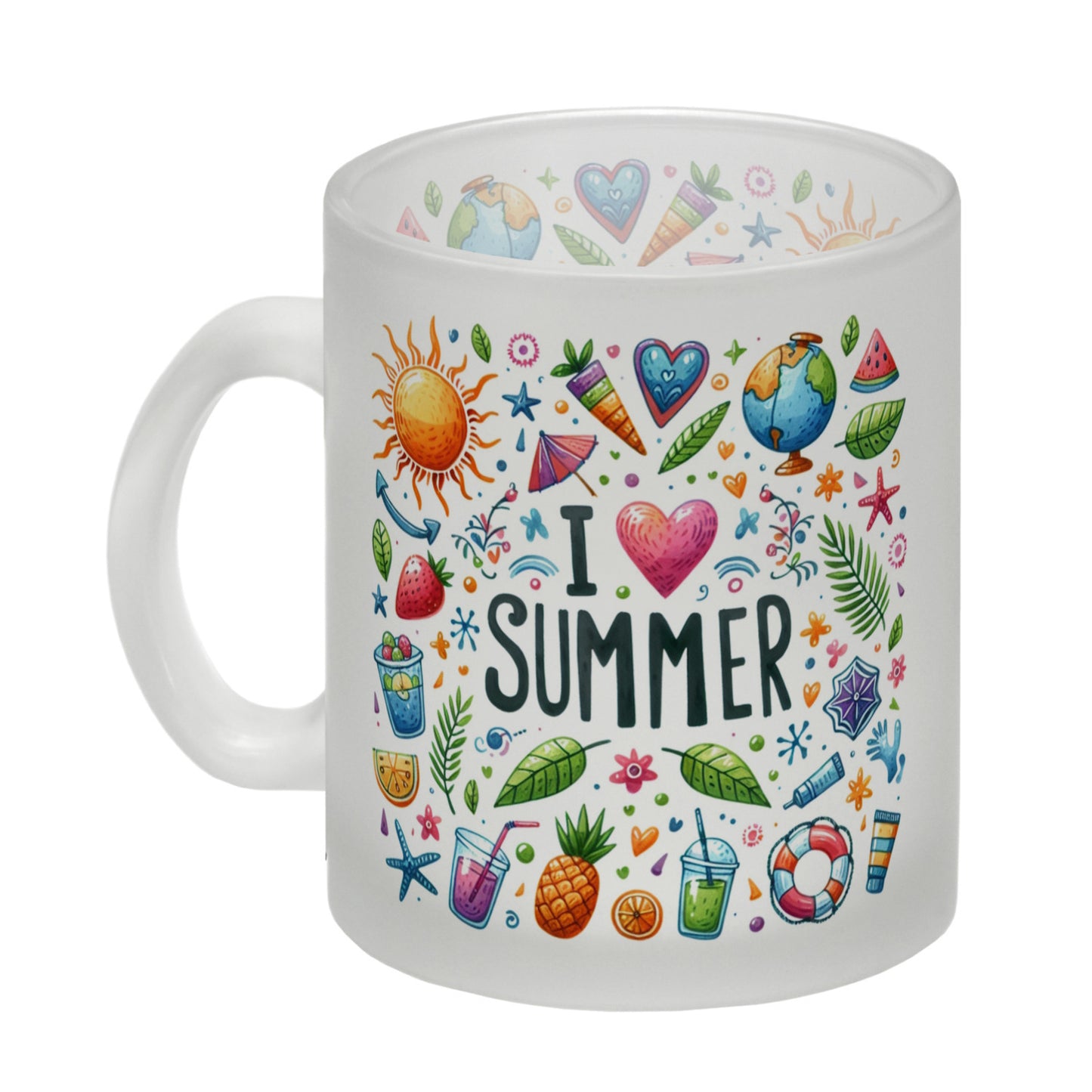 Sommer Glas Tasse mit Spruch I love summer