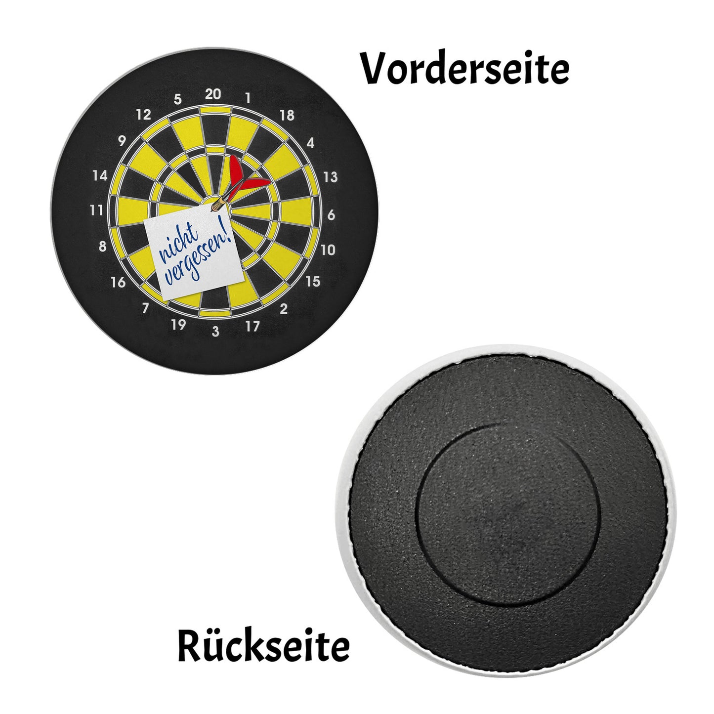 nicht vergessen! Dartscheibe Magnet rund