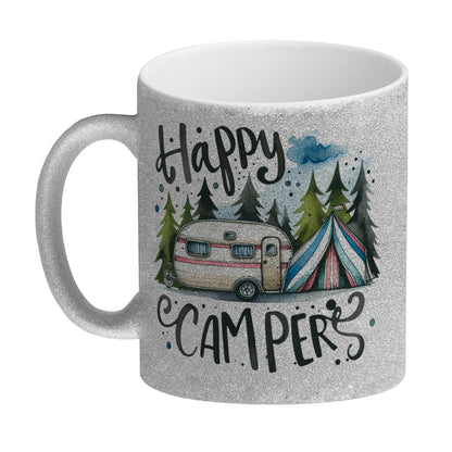 Happy Campers Wohnwagen Glitzer-Kaffeebecher