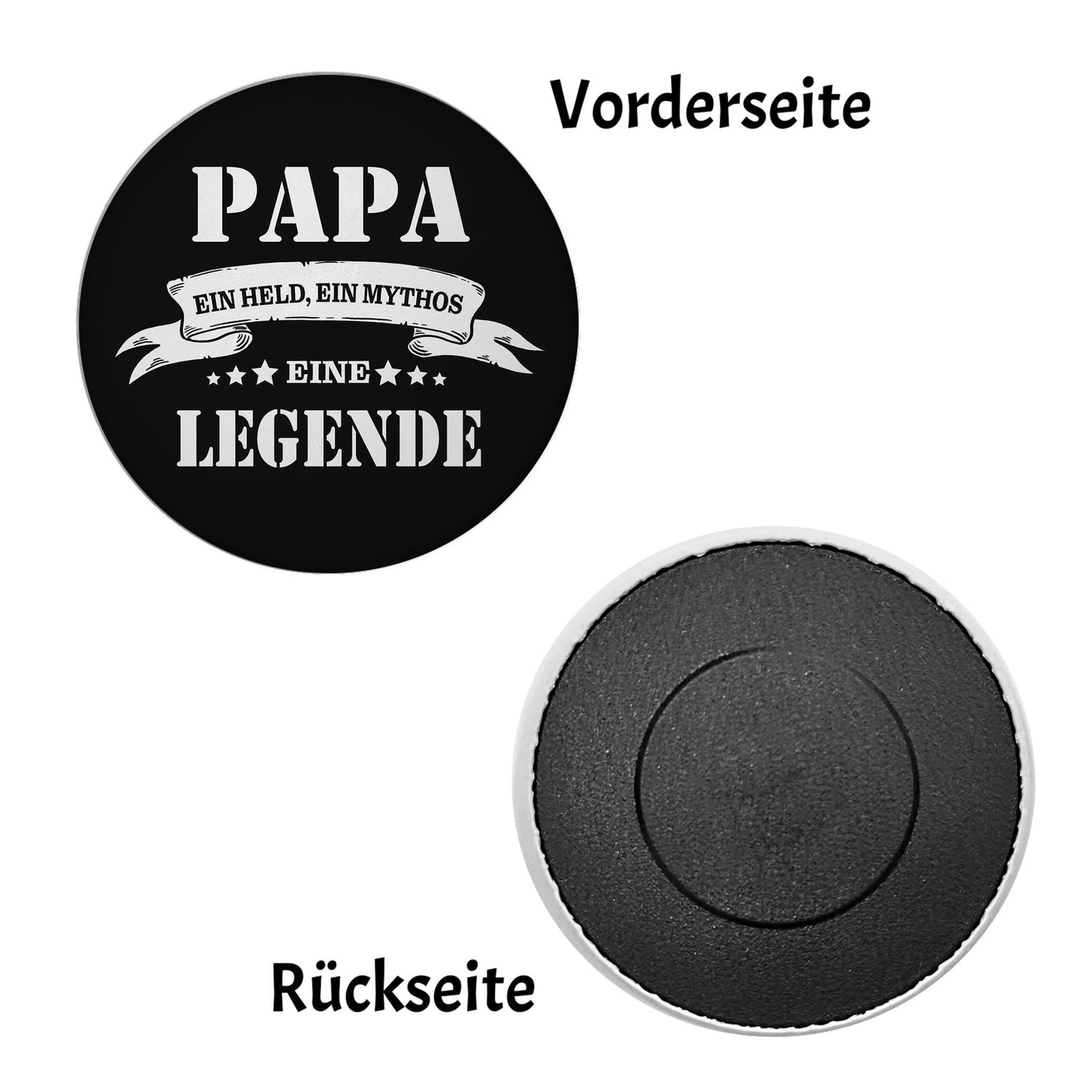 Papa ein Held ein Mythos eine Legende Magnet rund