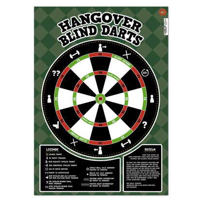 Hangover Blind Darts Trinkspiel mit 65 Dartpfeil-Aufklebern