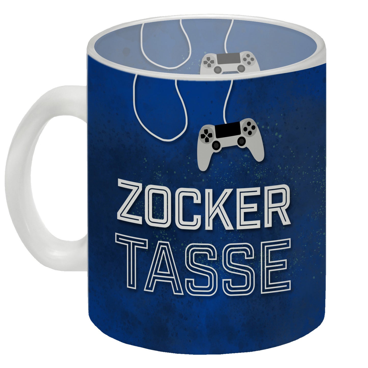 Zocker Tasse Glas Tasse mit Controller Motiv