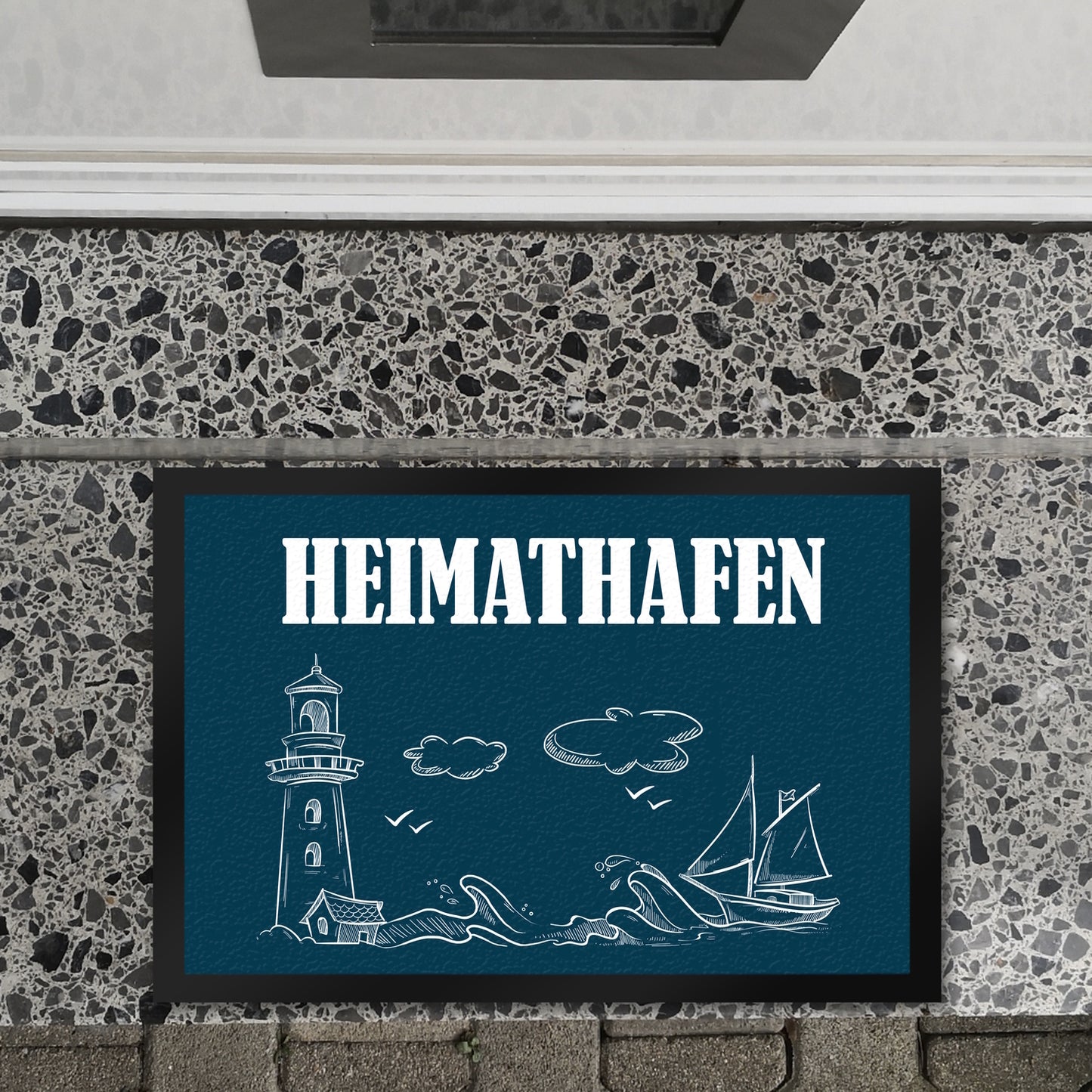 Heimathafen Fußmatte XL mit Hafen Motiv