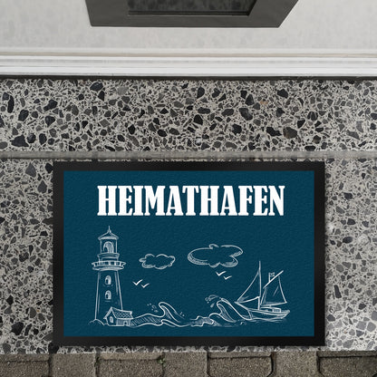 Heimathafen Fußmatte XL mit Hafen Motiv