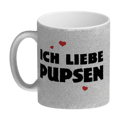 Ich liebe pupsen Glitzer-Glitzer-Kaffeebecher