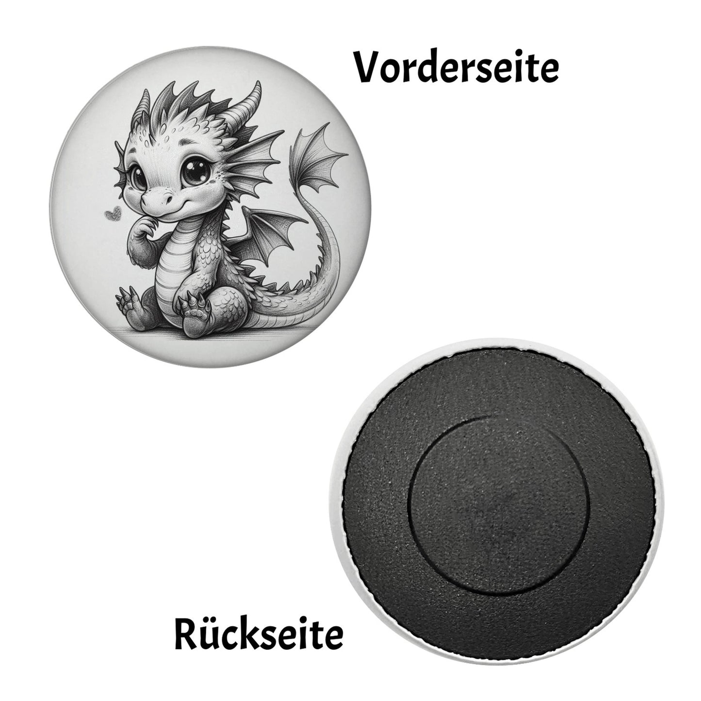 Niedlicher Drache Magnet rund