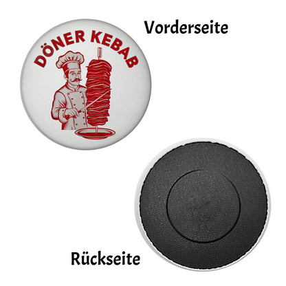 Döner Kebab Logo Magnet rund