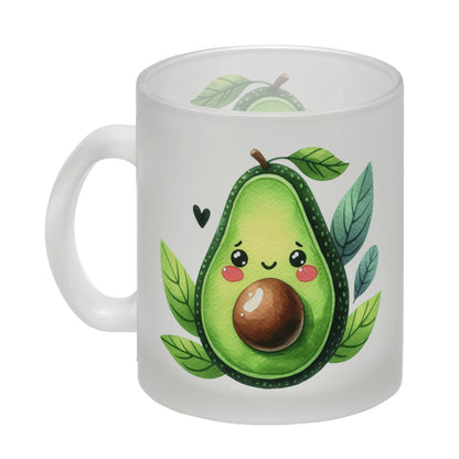 Lächelnde Avocado Glas Tasse