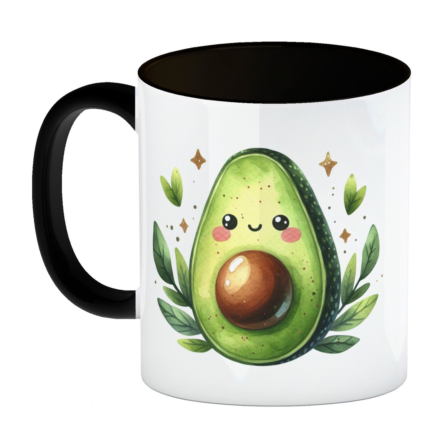 Avocado Kaffeebecher in schwarz