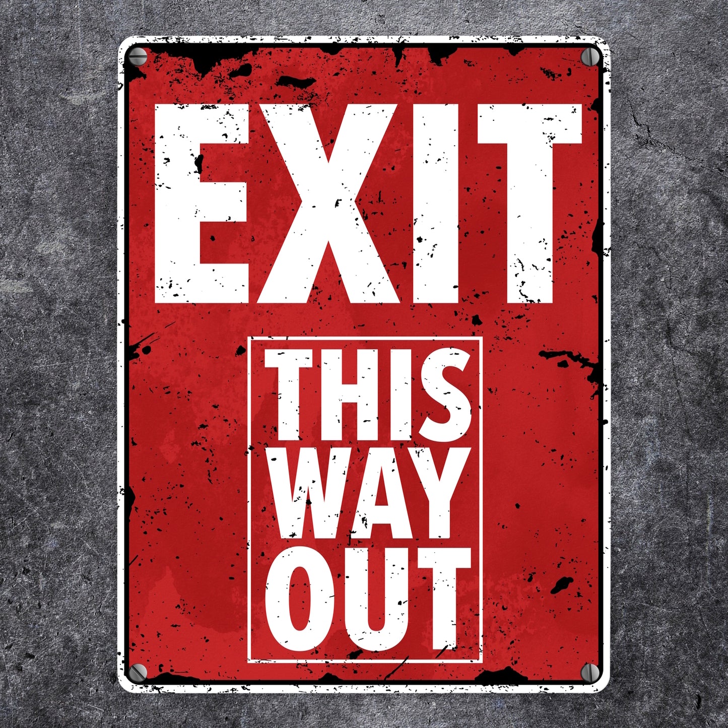 Exit this way out Metallschild in 15x20 cm ohne Pfeil