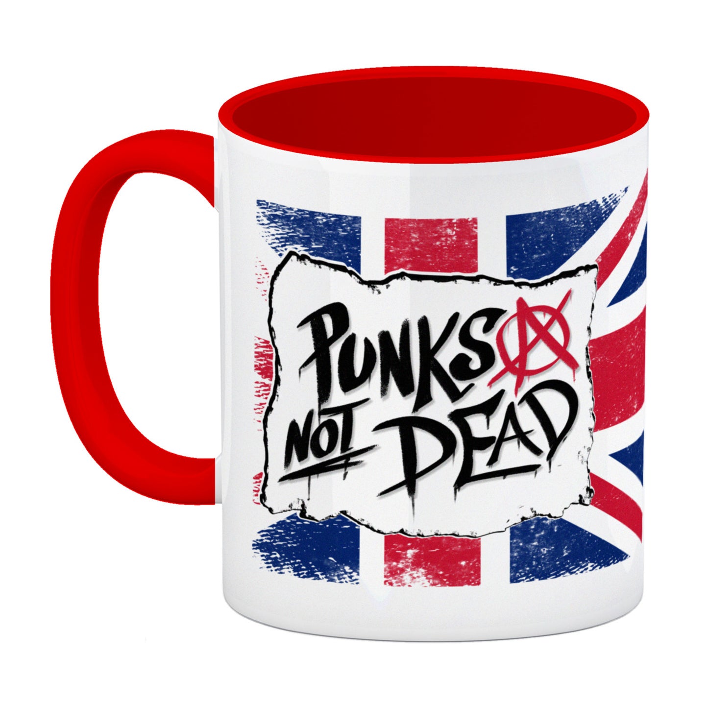 Punks not Dead Union Jack Kaffeebecher Rot