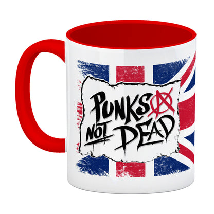 Punks not Dead Union Jack Kaffeebecher Rot