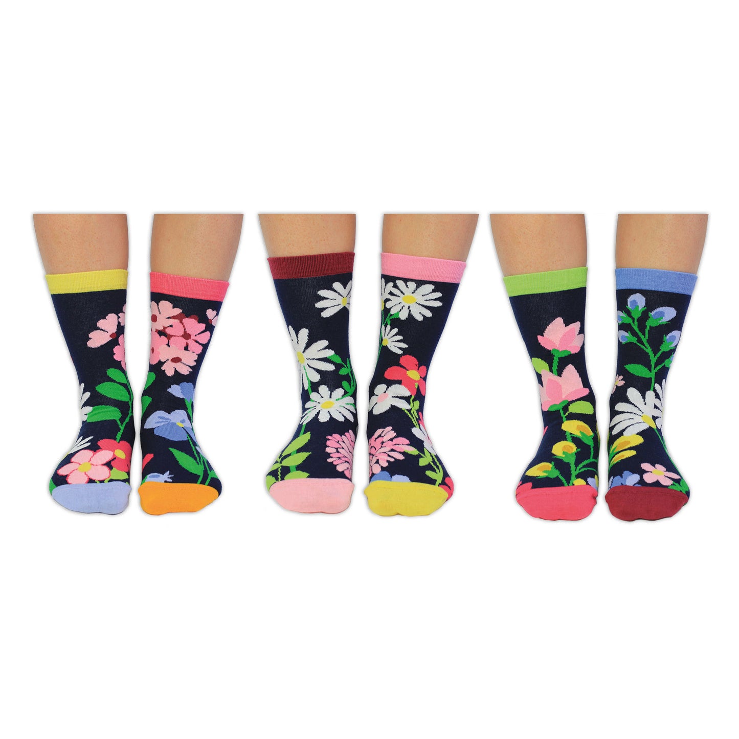 Blumen im Garten Oddsocks Socken in 37-42 im 6er Set