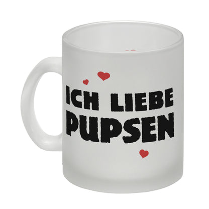 Ich liebe pupsen Glas Tasse