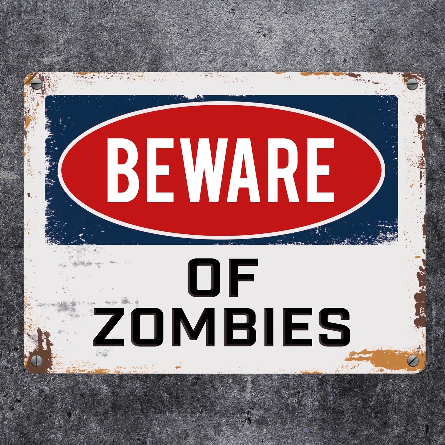 Beware of Zombies Metallschild