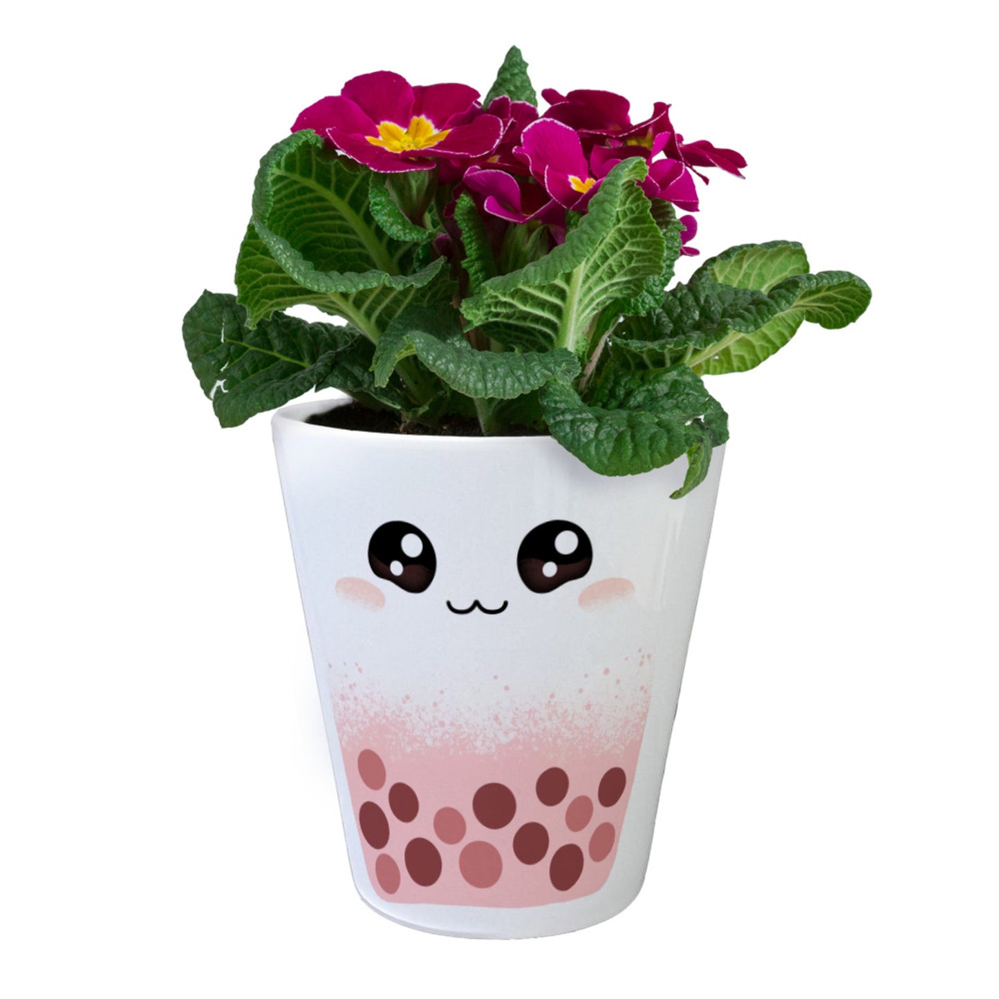 Bubble Tea Blumentopf in rosa