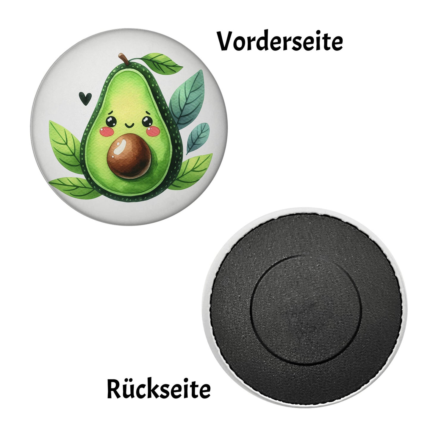 Lächelnde Avocado Magnet rund