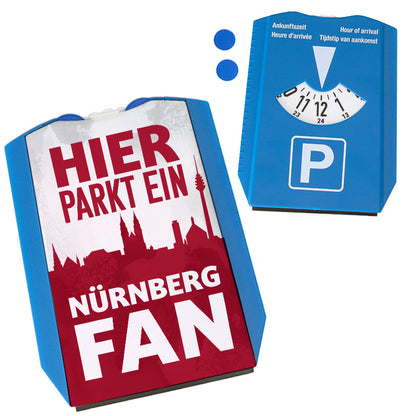 Hier parkt ein Nürnberg Fan Parkscheibe in Rot Weiß