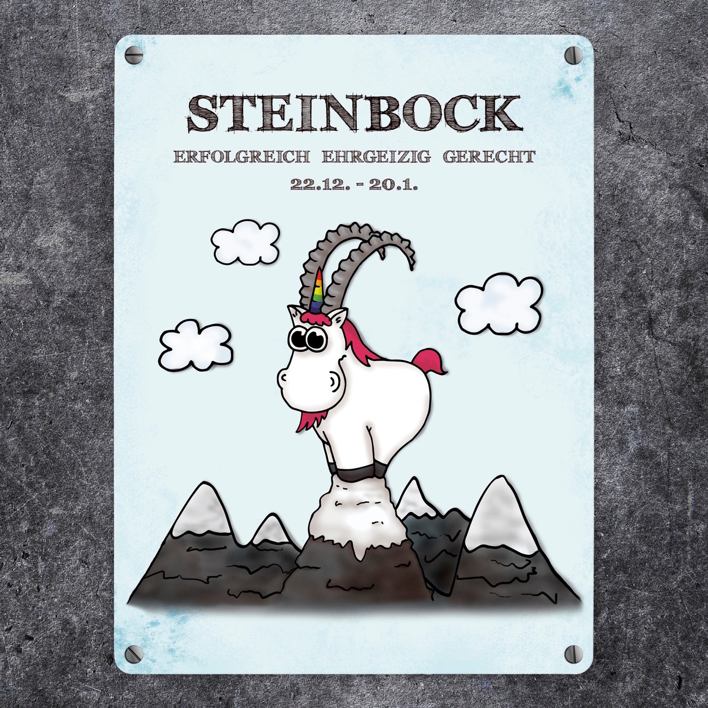 Honeycorns Sternzeichen Steinbock Metallschild