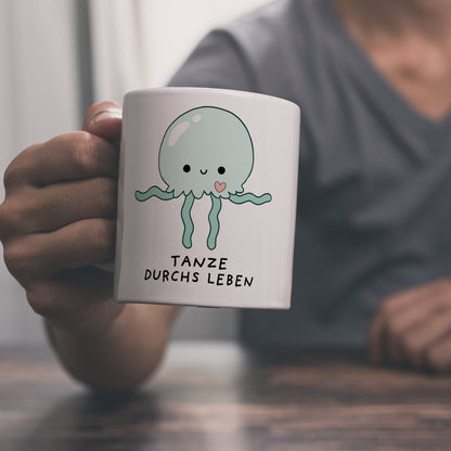 Jelly & Friends Qualle Kaffeebecher mit Spruch Tanze durchs Leben