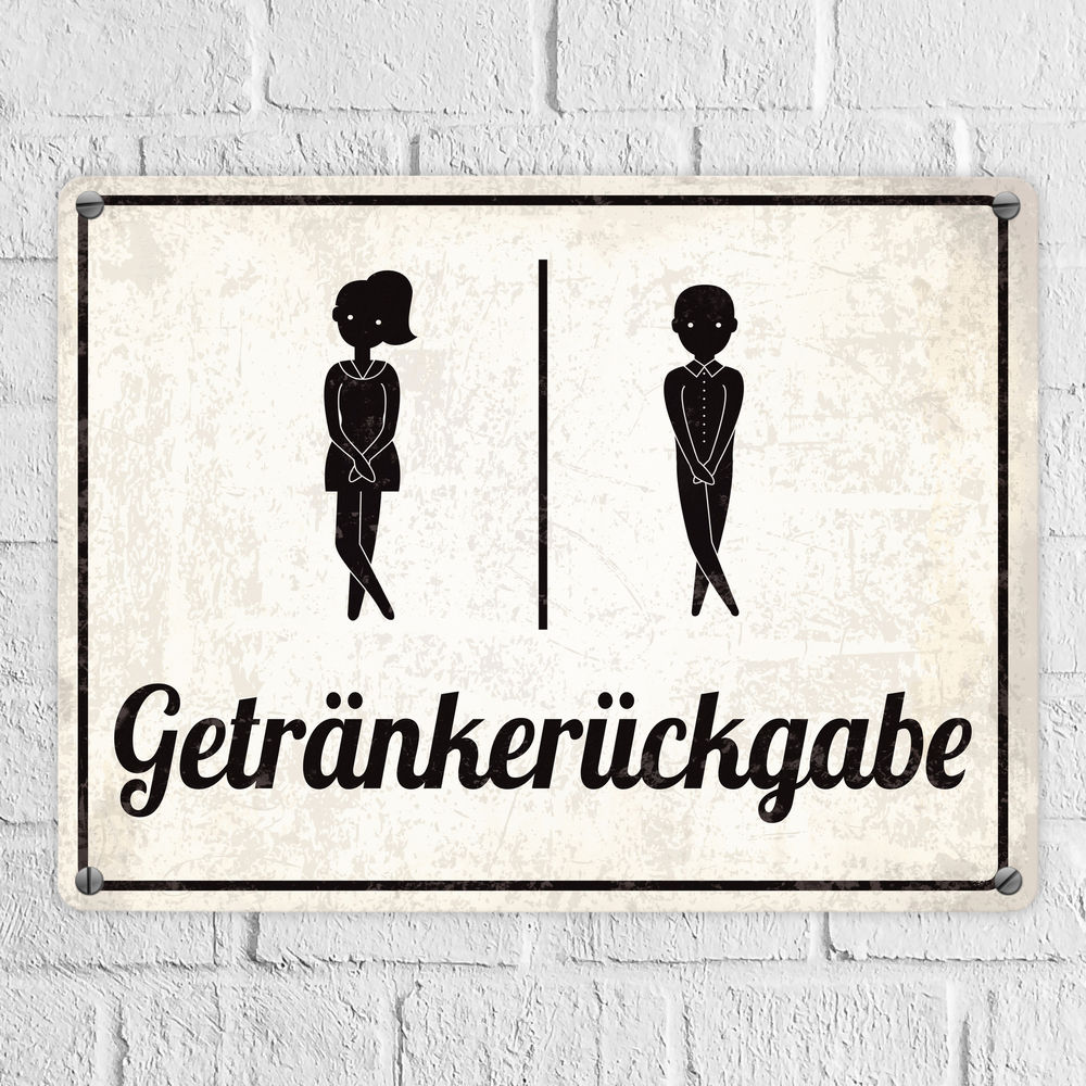 Das Getränkerückgabe Blechschild in 15x20 cm