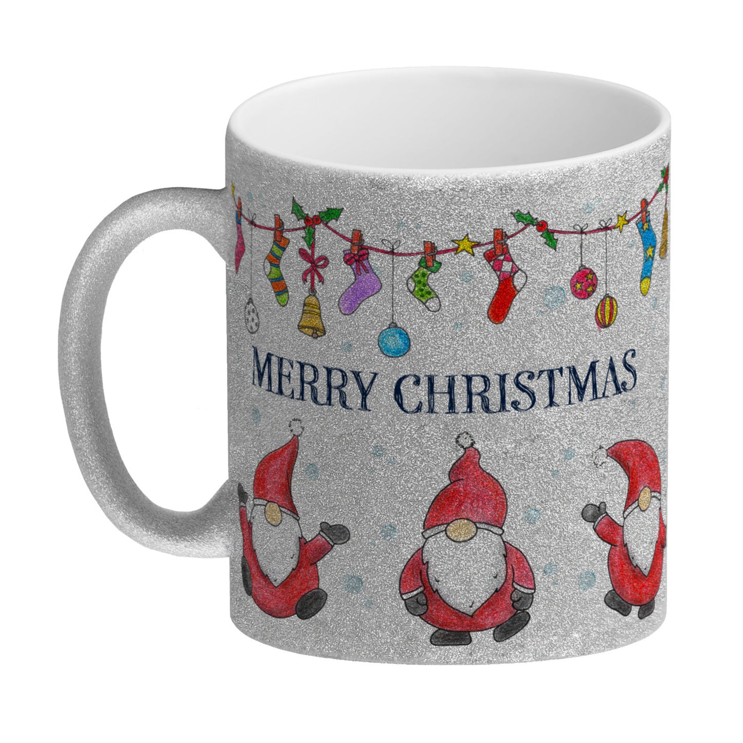 Frohe Weihnachten Glitzer-Glitzer-Kaffeebecher mit Weihnachtsmann Motiv