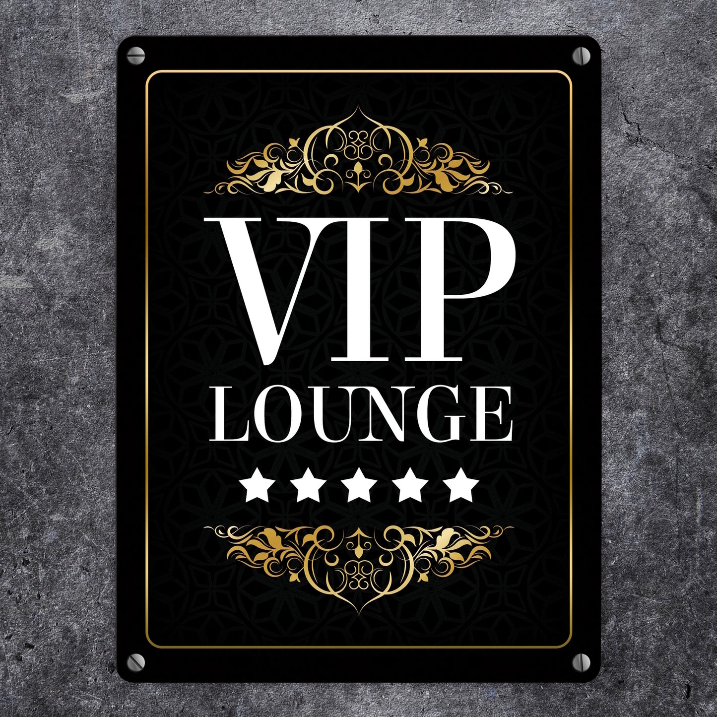 VIP-Lounge Metallschild mit 5-Sterne Motiv