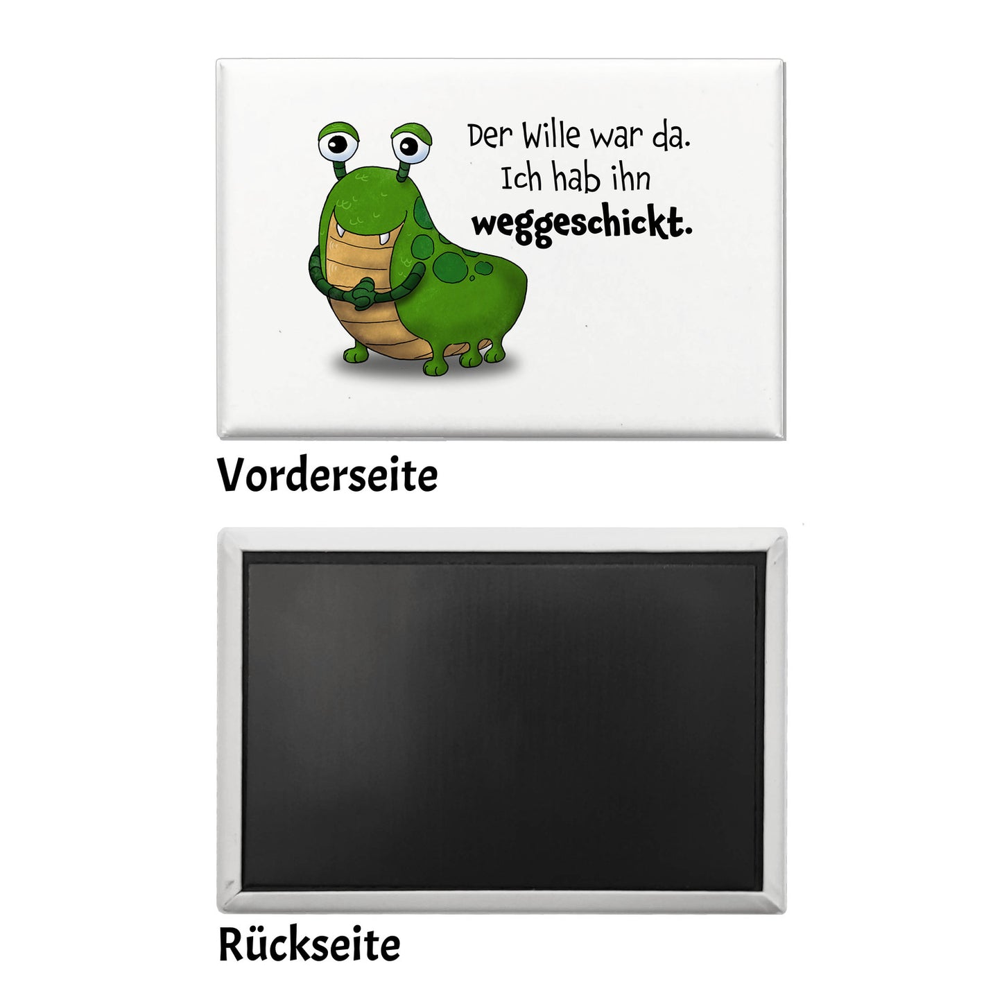 Freches Monster in grün Souvenir Souvenir Magnet mit lustigem Spruch