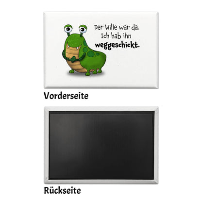 Freches Monster in grün Souvenir Souvenir Magnet mit lustigem Spruch