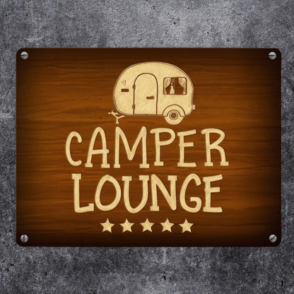 Camper Lounge Wohnwagen Metallschild