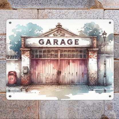 Garage Metallschild XL in 21x28 cm