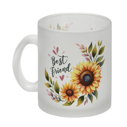 Beste Freundin Sonnenblume Glas Tasse mit Spruch Best friend