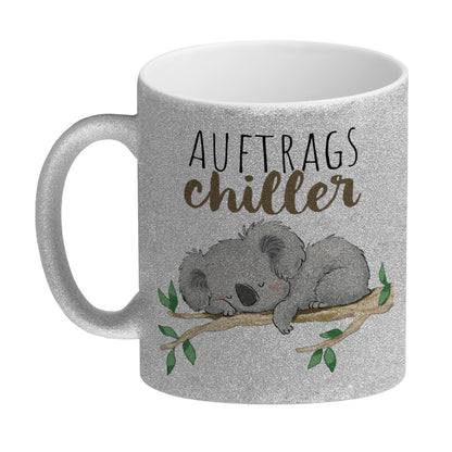 Koala Glitzer-Kaffeebecher mit Spruch Auftragschiller