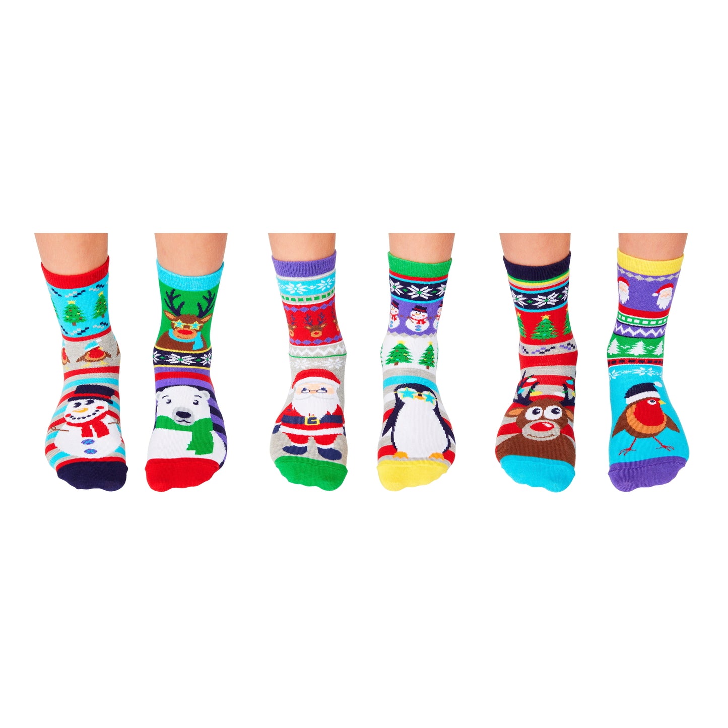 Holly Jolly Christmas Weihnachten Oddsocks Socken in 30,5-38,5 im 6er Set