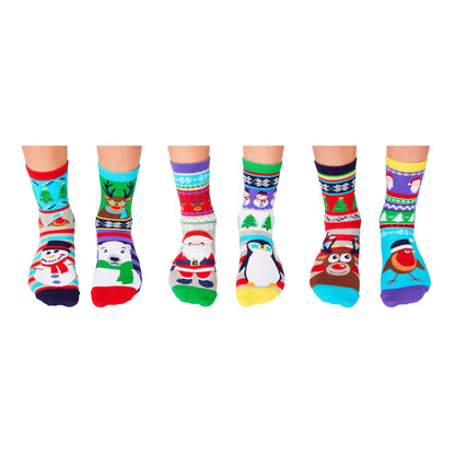 Holly Jolly Christmas Weihnachten Oddsocks Socken in 30,5-38,5 im 6er Set