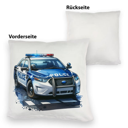 Polizeiauto mit Blaulicht Kuschelkissen