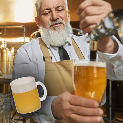 Glas Tasse mit Bier Motiv