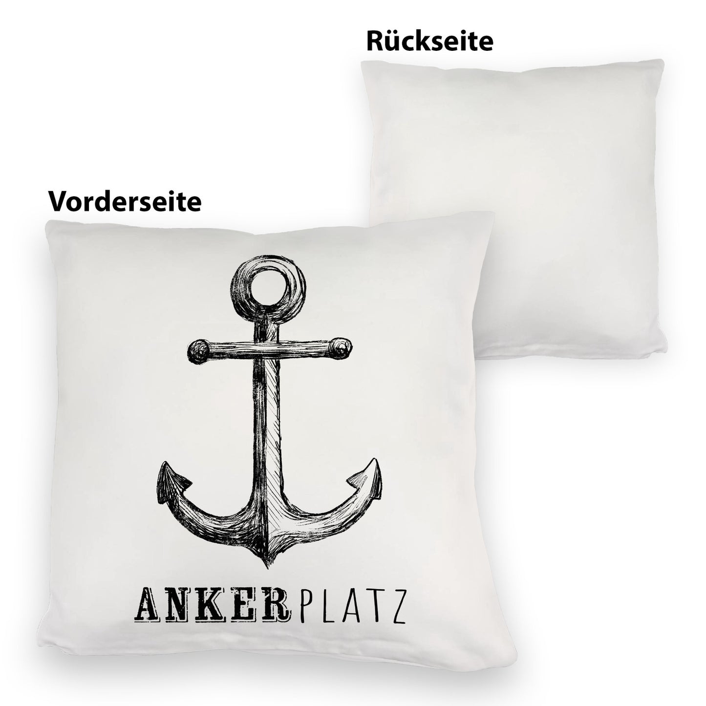 Anker Kuschelkissen mit Spruch Ankerplatz