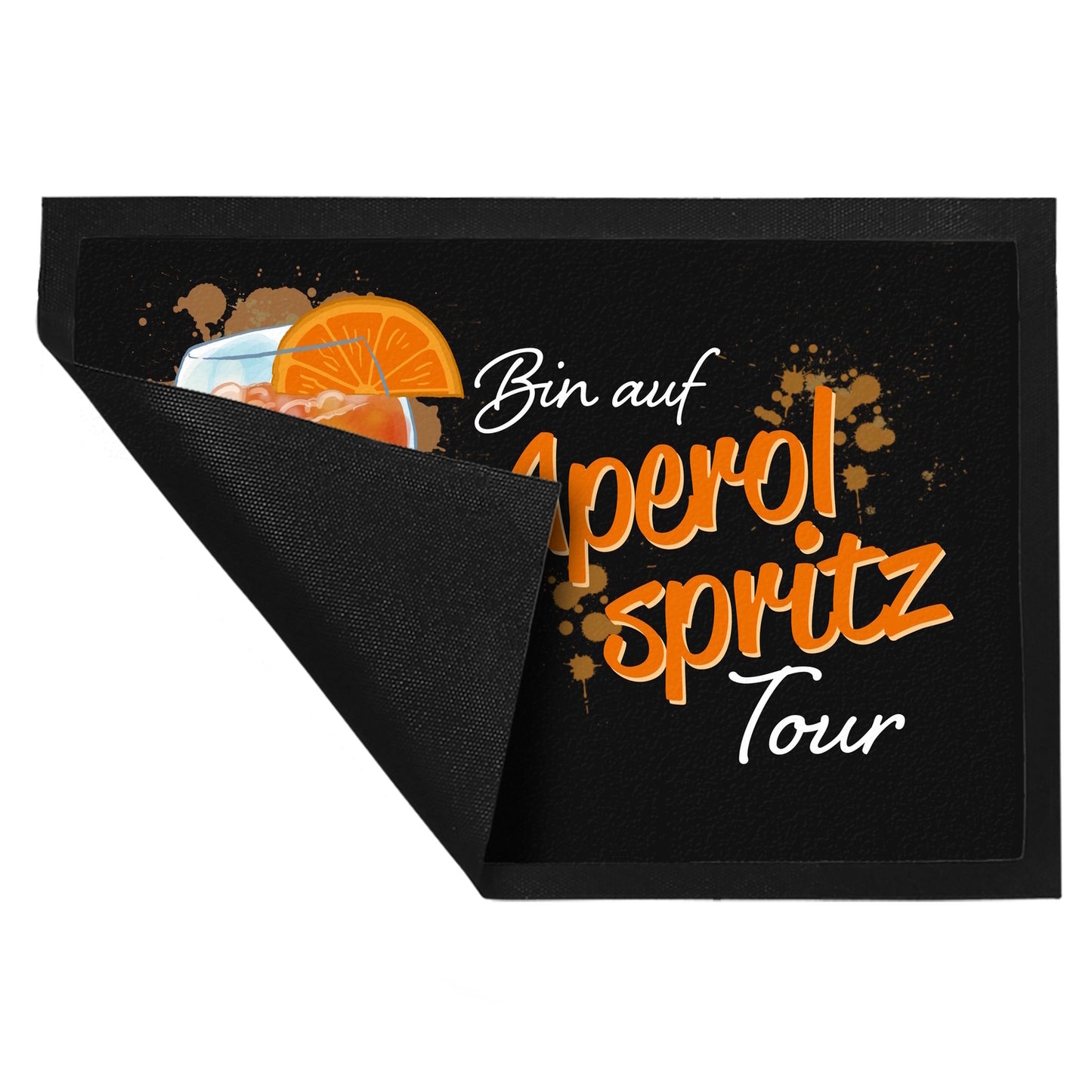 Cocktail Fußmatte XL in 40x60 cm mit Spruch Bin auf Aperol Spritz Tour