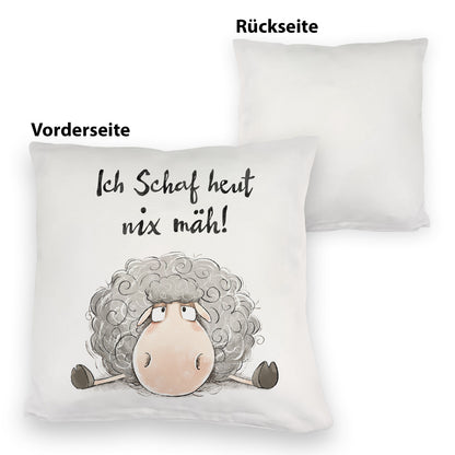 Schaf Kuschelkissen mit Spruch Ich Schaf heut nix mäh