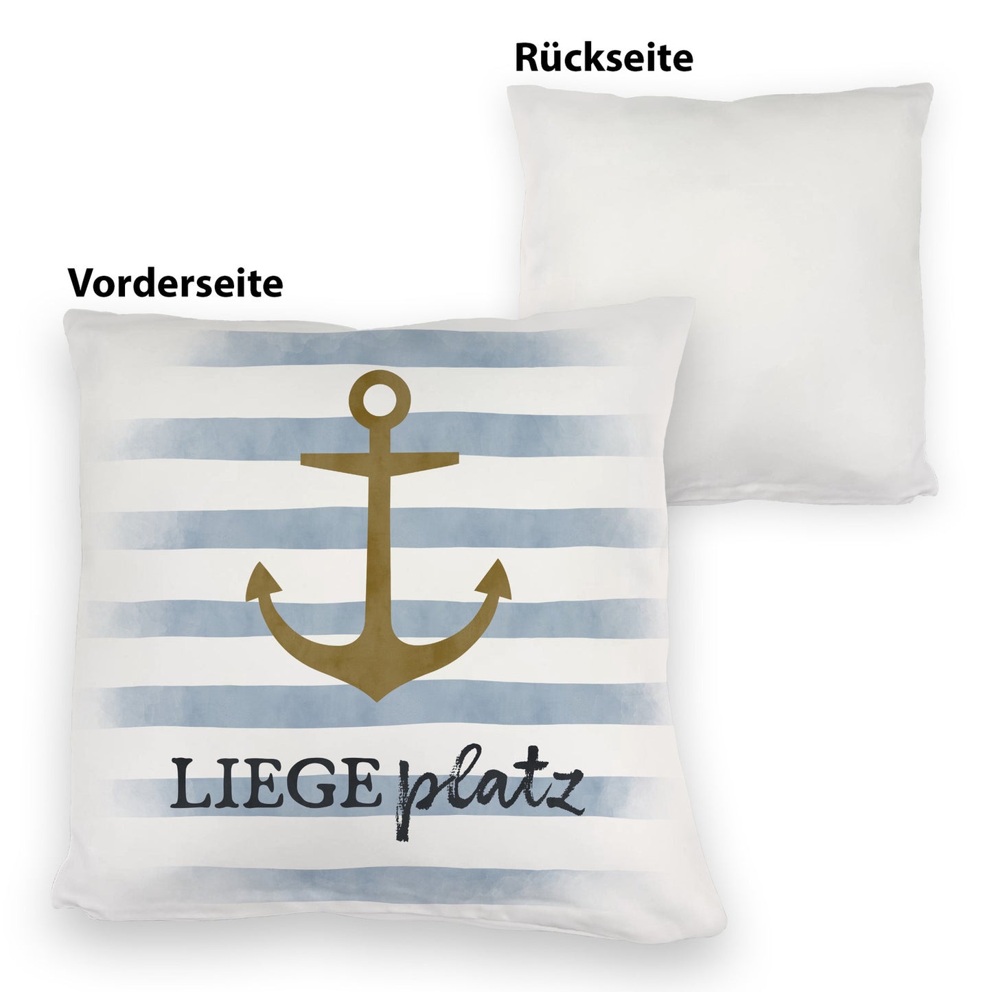 Anker Kuschelkissen mit Spruch Liegeplatz