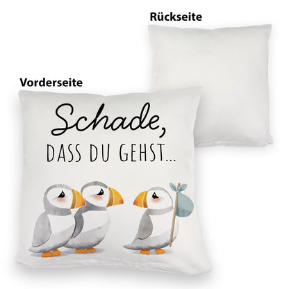 Schade, dass du gehst Papageitaucher Kuschelkissen Abschied Kollege