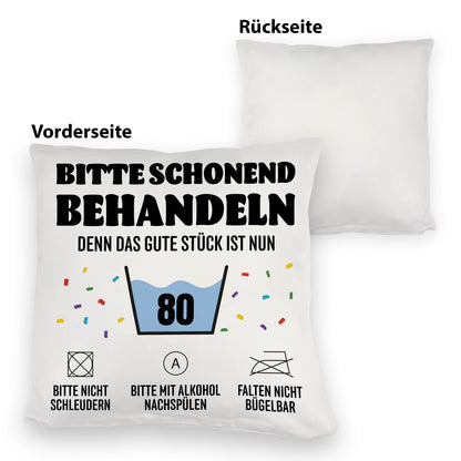 Bitte schonend behandeln - 80. Geburtstag Kuschelkissen