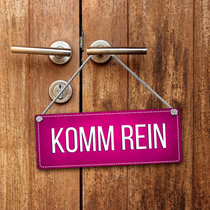 Pinkes &quotBitte nicht stören - Komm rein&quot Wendeschild mit Kordel