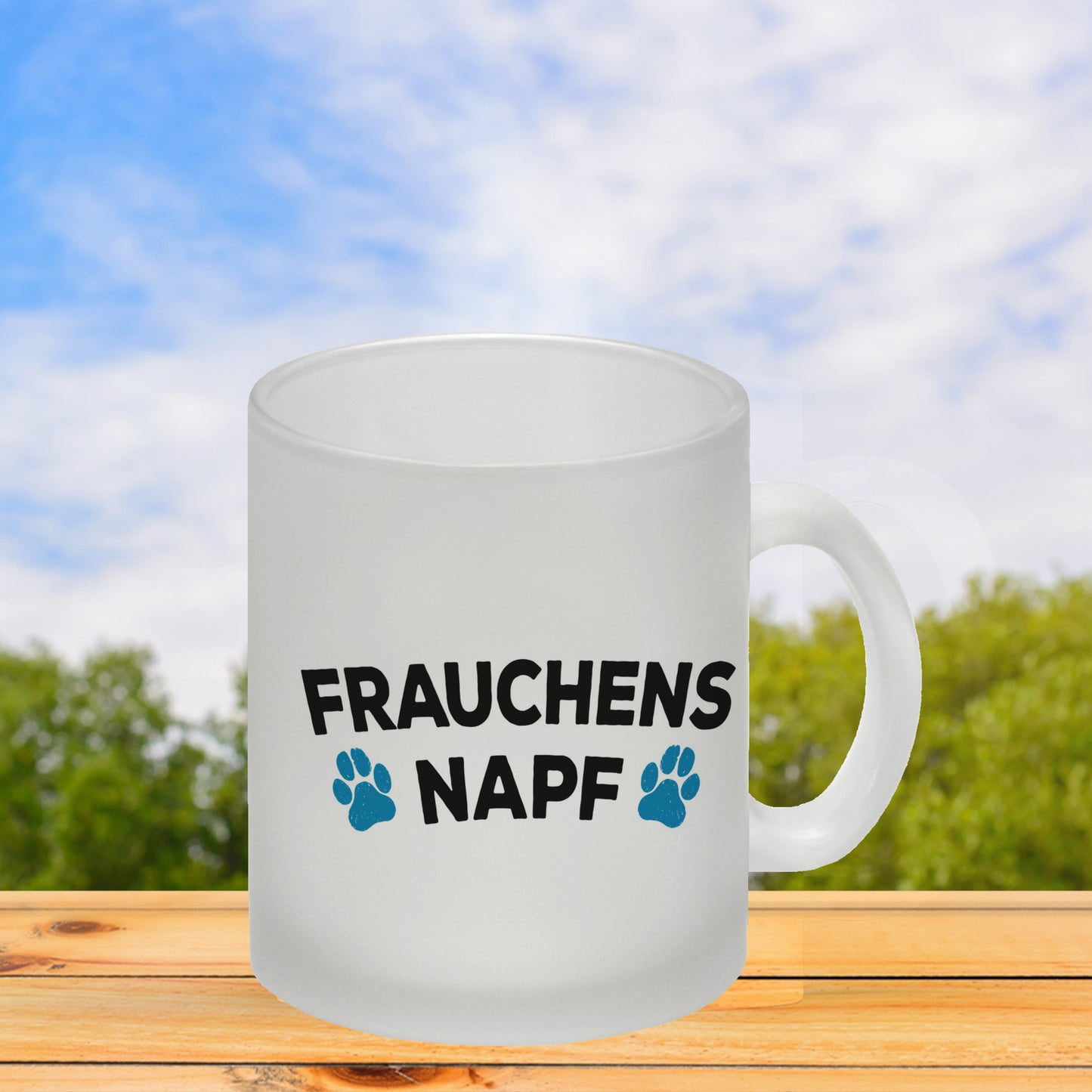 Frauchens Napf Glas Tasse