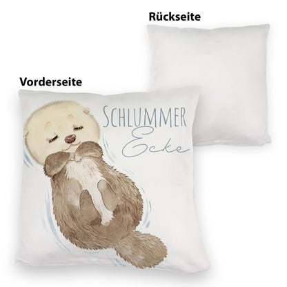 Otter Kuschelkissen mit Spruch Schlummerecke