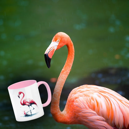 Rosa Flamingo Kaffeebecher in rosa